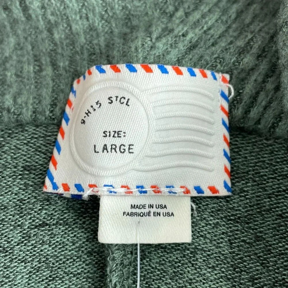 Anthropologie Womens Green Turtleneck Sweater Large Made In USA NWT  2753 - Picture 3 of 9